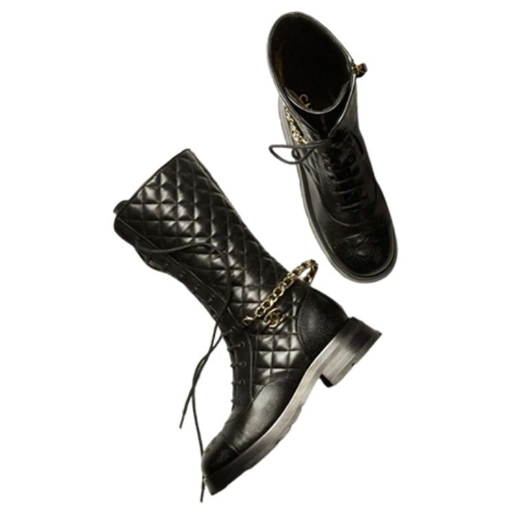 (W) Chanel Lambskin Mid-Top Sneaker 'Black' 圖 3