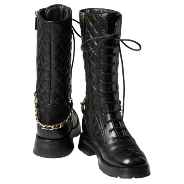 (W) Chanel Lambskin Mid-Top Sneaker 'Black' 圖 4