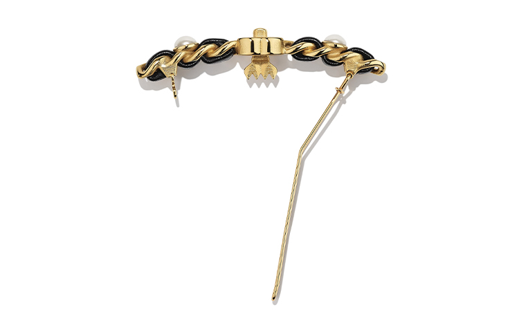 (Women) Chanel Lambskin Pearl & Metal CC Hairclip for Women Gold/White/Black AB4448-B03671-N8212 圖 3
