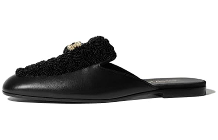 (Women) Chanel Lambskin Pearl Mule Sneakers 'Black' G35697-Y53832-94305