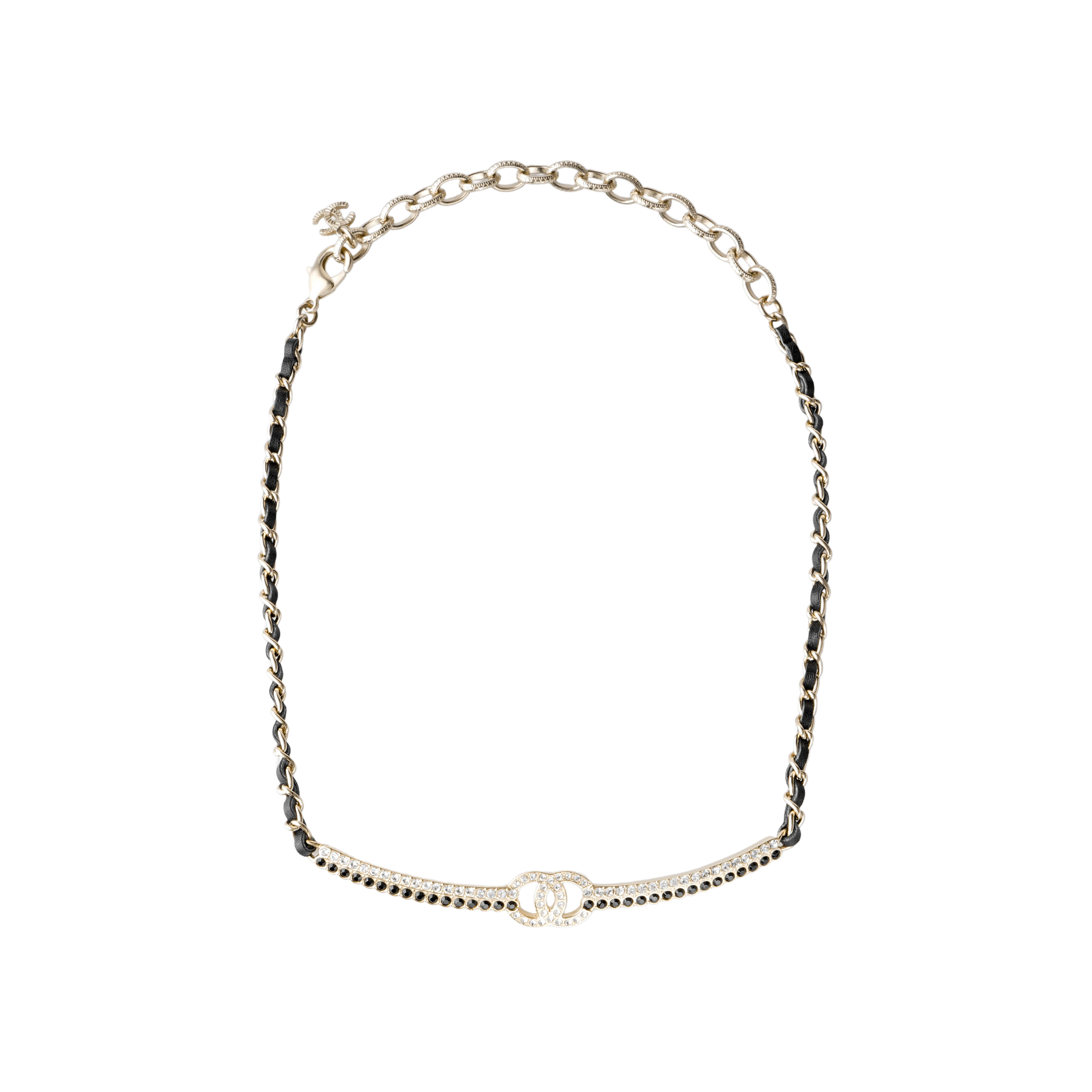 (Women) CHANEL Lambskin Rhinestone Buckle Necklace Women’s Black/Gold. AB9152-B09009-NK077 圖 4