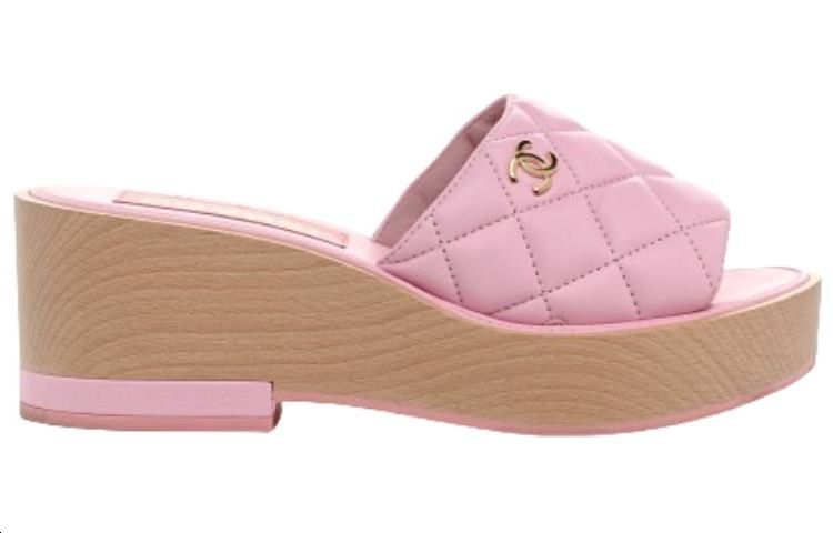 (W) Chanel Lambskin Round-Toe Slip-On 'Fashion Pink Slide' 圖 2