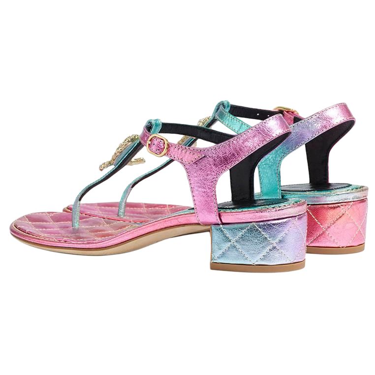 (W) Chanel Lambskin Sandals 'Multicolor' 圖 4