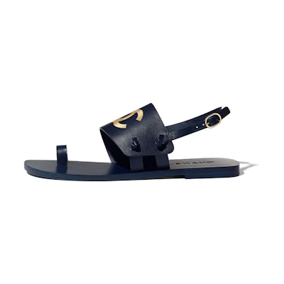 (W) Chanel Lambskin Sandals 'Navy Blue'