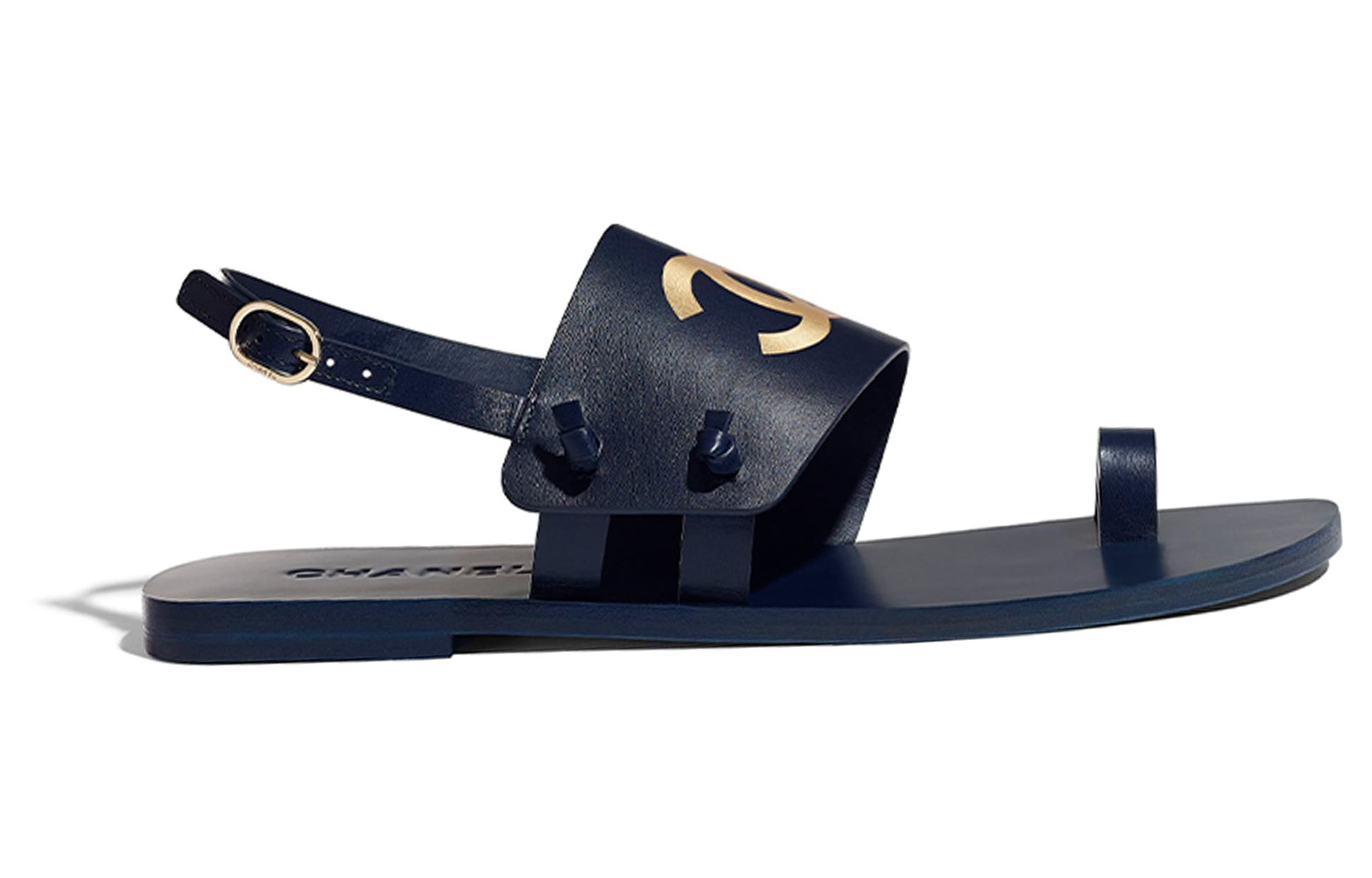 (W) Chanel Lambskin Sandals 'Navy Blue' 圖 2