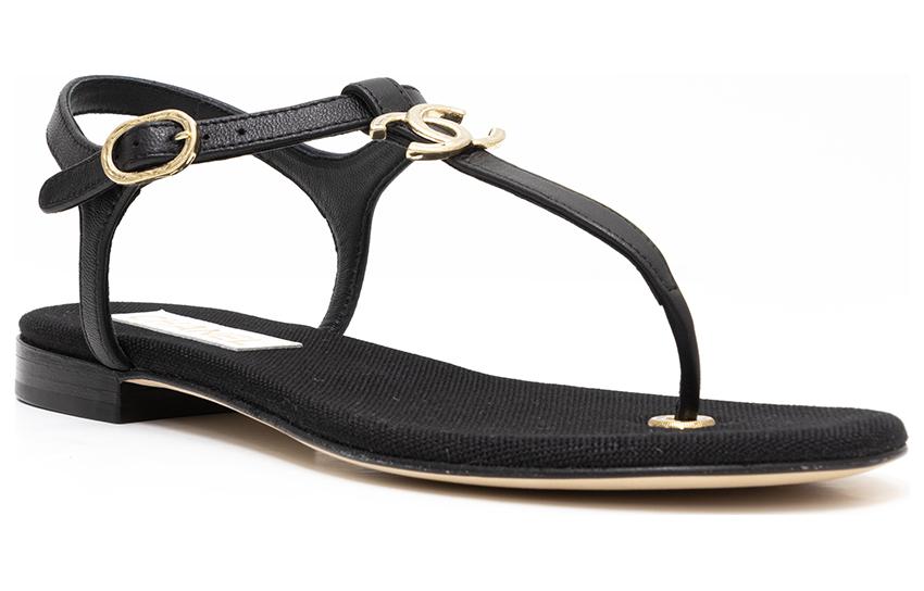 Lookbook (W) Chanel Lammleder Bequeme Vielseitige Slingback Sandalen ''Schwarz'' G39627-X56889-94305