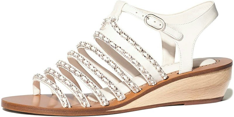 (W) Sandales Compensées Chanel en Agneau ''Blanc'' G35868-X01000-10601 Buy (W) Sandales Compensées Chanel en Agneau ''Blanc'' G35868-X01000-10601