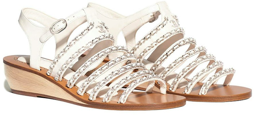 (W) Sandales Compensées Chanel en Agneau ''Blanc'' G35868-X01000-10601 Order (W) Sandales Compensées Chanel en Agneau ''Blanc'' G35868-X01000-10601