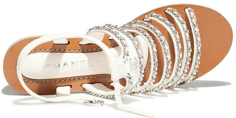 (W) Sandales Compensées Chanel en Agneau ''Blanc'' G35868-X01000-10601 Shop (W) Sandales Compensées Chanel en Agneau ''Blanc'' G35868-X01000-10601