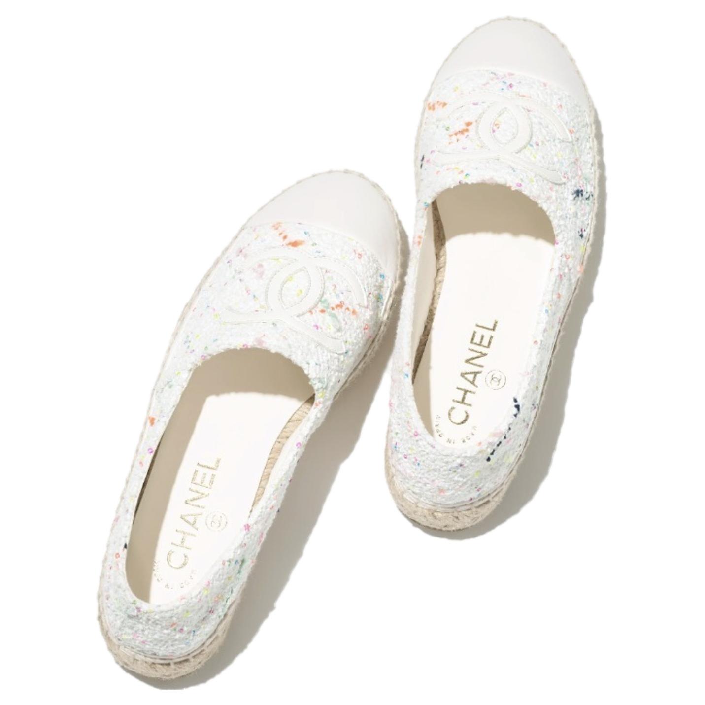 Shop (W) 香奈儿小羊皮白色“舒适多用渔夫鞋” G29762-B15327-NU322