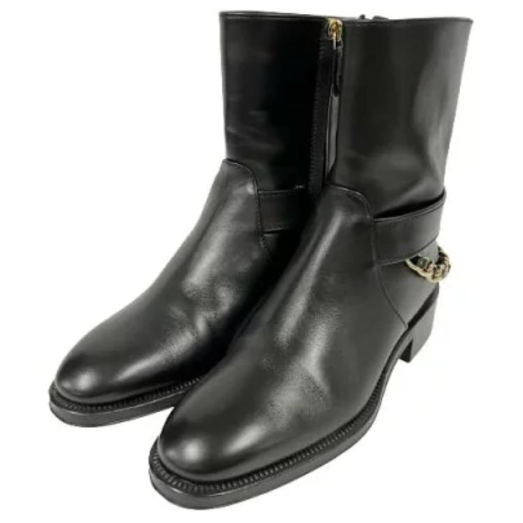 Lookbook (W) 샤넬 블랙 가죽 패션 앵클 부츠 G39170-X56609-94305