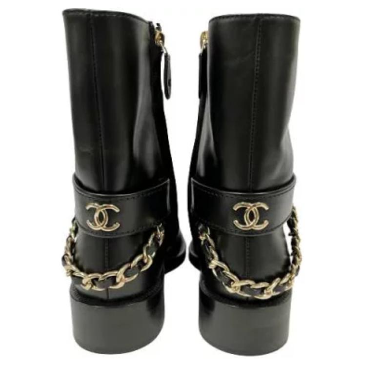 Purchase (W) 샤넬 블랙 가죽 패션 앵클 부츠 G39170-X56609-94305
