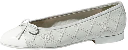 (Women) Chanel Leather Ballet Flats 'Light Blue Bow' G40110-Y56581-K6009 (Women) Chanel Leather Ballet Flats 'Light Blue Bow' G40110-Y56581-K6009