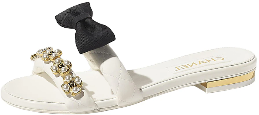 (W) Chanel Sandalias de Cuero con Lazo y Perlas Decorativas 'Blanco' G40132-X01000-0T316 Buy (W) Chanel Sandalias de Cuero con Lazo y Perlas Decorativas 'Blanco' G40132-X01000-0T316