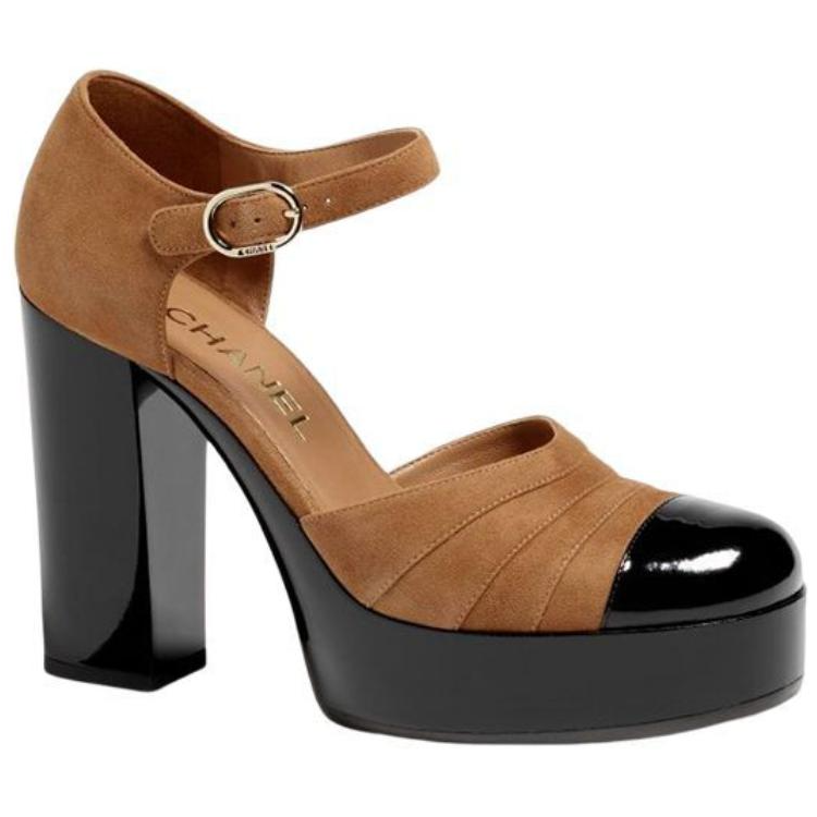 Order (Women) Chanel Leather Buckle Block Heel 'Light Brown' G39972-Y56490-K5742