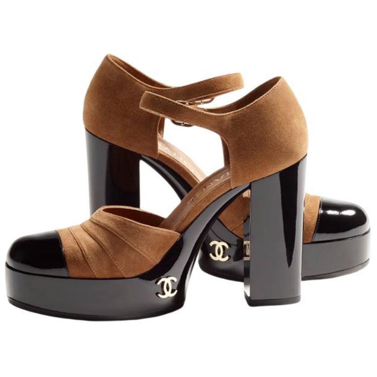 Purchase (Women) Chanel Leather Buckle Block Heel 'Light Brown' G39972-Y56490-K5742