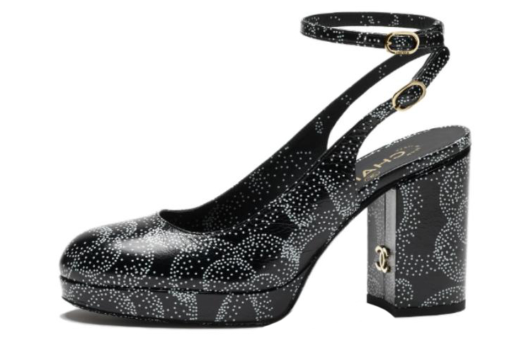 (Women) Chanel Leather Buckle Mule 'Block Heel Black' G45317-B14605-NS447