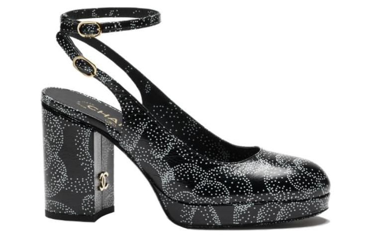 (W) Chanel Leather Buckle Mule 'Block Heel Black' 圖 2