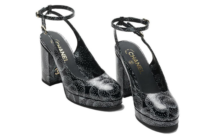 (W) Chanel Leather Buckle Mule 'Block Heel Black' 圖 3