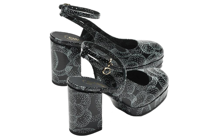 (W) Chanel Leather Buckle Mule 'Block Heel Black' 圖 4