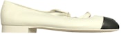 (W) Chanel Kulit Cap-Toe Buckle Low-Top 'Hitam dan Putih' G39514-Y56416-K5471