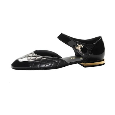 (W) Chanel Leather Casual Shoes 'Black'