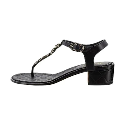 (W) Chanel Leather CMFT Casual Slide 'Black'