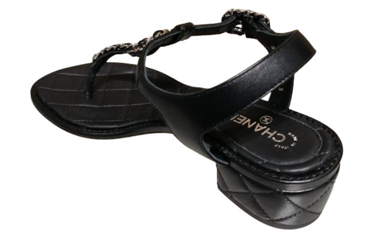 (W) Chanel Leather CMFT Casual Slide 'Black' 圖 4