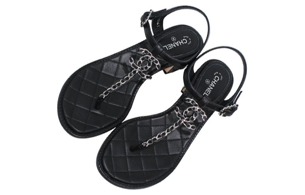 (W) Chanel Leather CMFT Casual Slide 'Black' 圖 5