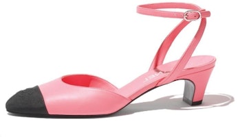 (Women) Chanel Leather Comfortable Fashion Chunky High Heels 4.5cm 'Pink' G45370-B15135-NT742 (Women) Chanel Leather Comfortable Fashion Chunky High Heels 4.5cm 'Pink' G45370-B15135-NT742