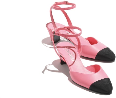 (W) 샤넬 핑크 가죽 4.5cm 청키 힐 (Chanel Pink Leather 4.5cm Chunky Heels) G45370-B15135-NT742 Order (W) 샤넬 핑크 가죽 4.5cm 청키 힐 (Chanel Pink Leather 4.5cm Chunky Heels) G45370-B15135-NT742