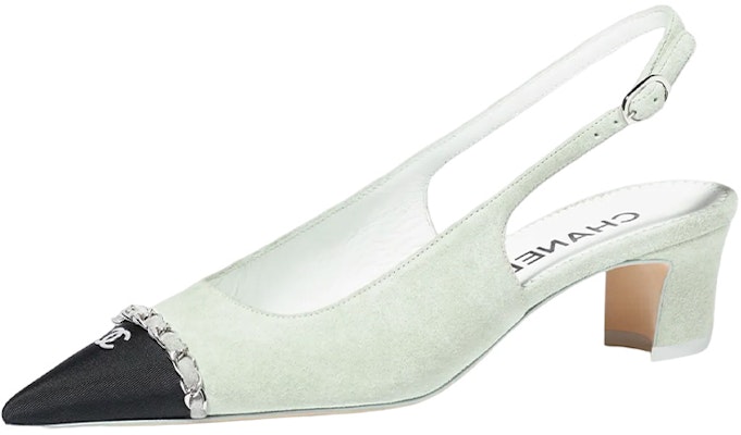 (Women) Chanel Leather Fabric Buckle Pointed Toe Block Heel 'Light Grey' G39643-Y56380-K5417 Buy (Women) Chanel Leather Fabric Buckle Pointed Toe Block Heel 'Light Grey' G39643-Y56380-K5417