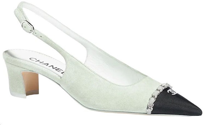 (Women) Chanel Leather Fabric Buckle Pointed Toe Block Heel 'Light Grey' G39643-Y56380-K5417 Order (Women) Chanel Leather Fabric Buckle Pointed Toe Block Heel 'Light Grey' G39643-Y56380-K5417