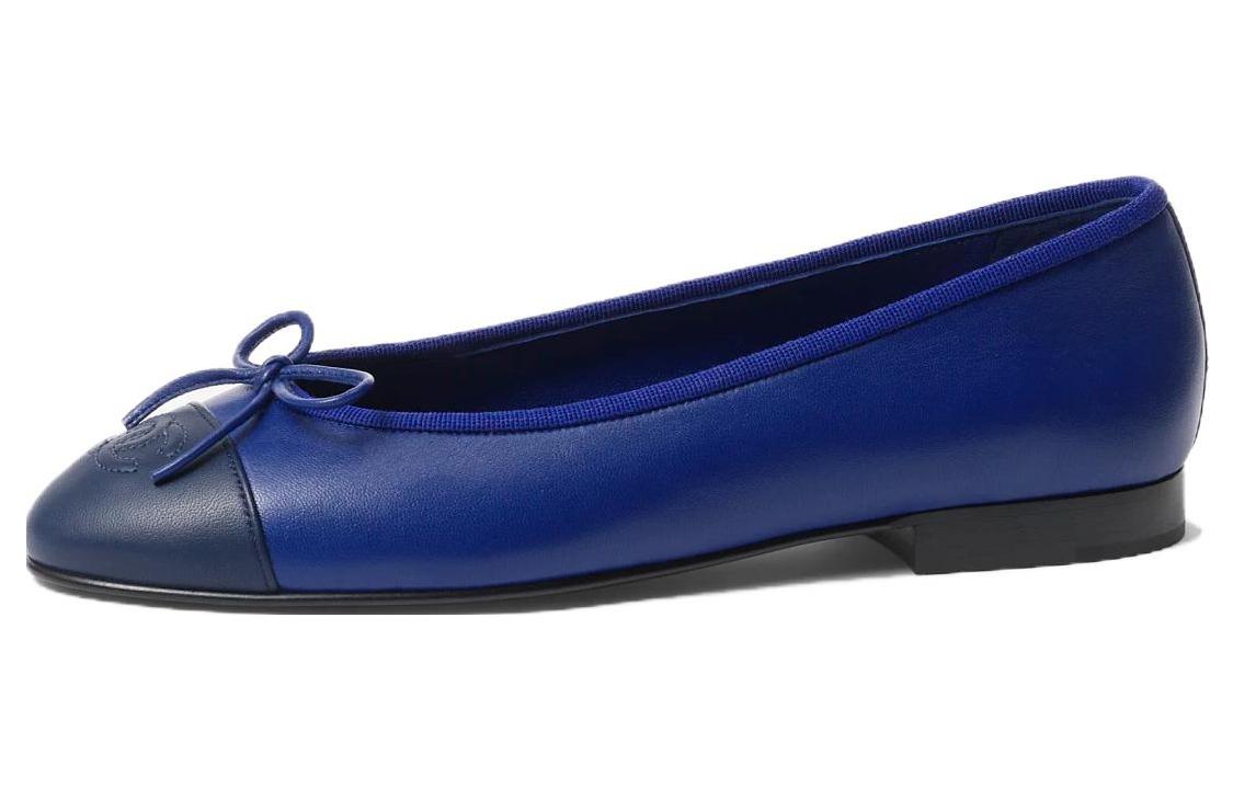 (Women) Chanel Leather Fashion Pointed-Toe 'Navy Blue' G02819-X01000-NR095