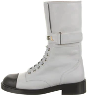 (Women) Chanel Leather Fashion Strap Ankle Boot 'Grey' G37808-X56315-K3246 (Women) Chanel Leather Fashion Strap Ankle Boot 'Grey' G37808-X56315-K3246