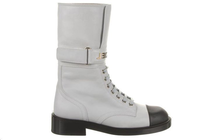 Order (W) Botte à Talon en Cuir Chanel avec Sangle Mode ''Gris'' G37808-X56315-K3246