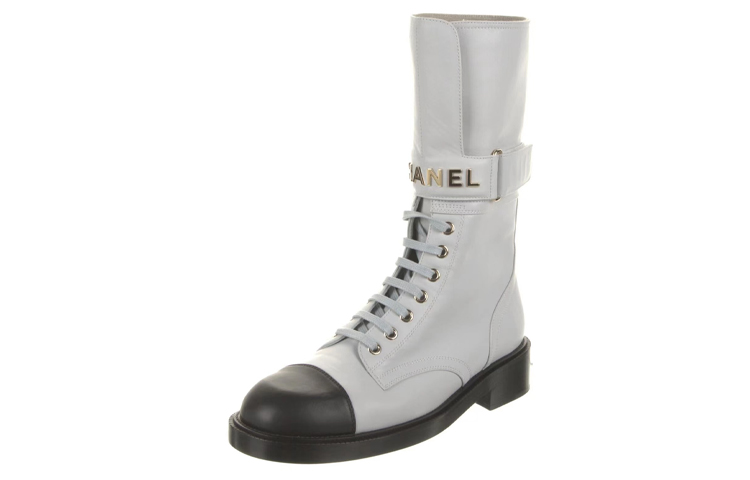 Lookbook (W) Botte à Talon en Cuir Chanel avec Sangle Mode ''Gris'' G37808-X56315-K3246