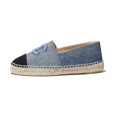 (W) Chanel Leather Flat 'Denim Blue Fisher'