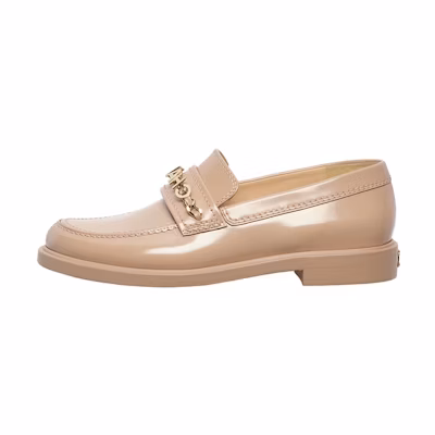 (W) Chanel Leather Flat 'Fashion Logo - Light Brown'