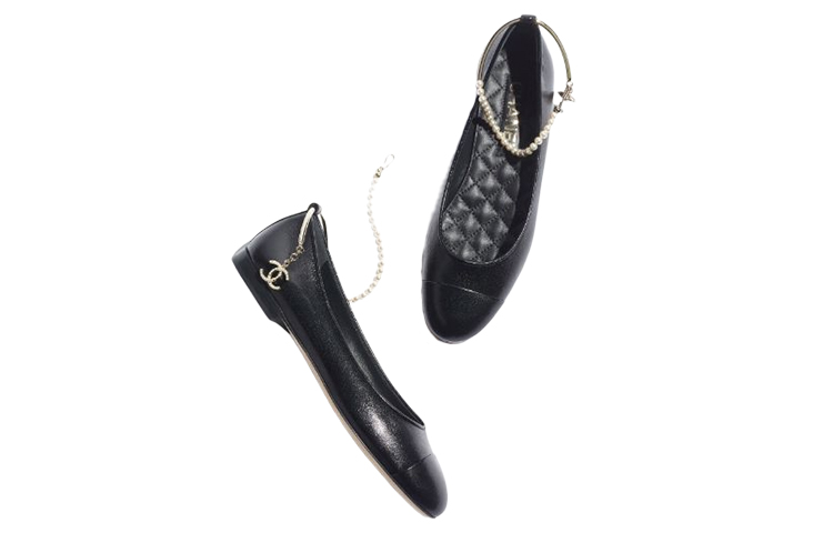 Buy (Women) Chanel Leather Flat Black 
