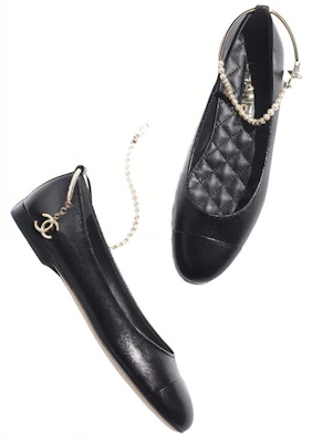 (W) Chanel Kulit Flat Hitam 'Dihias Mutiara' G38986-X56858-94305 Purchase (W) Chanel Kulit Flat Hitam 'Dihias Mutiara' G38986-X56858-94305
