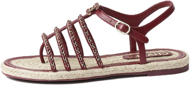 (W) 샤넬 버건디 가죽 플랫 슬라이드 샌달 G45050-X01000-NR469 Buy (W) 샤넬 버건디 가죽 플랫 슬라이드 샌달 G45050-X01000-NR469