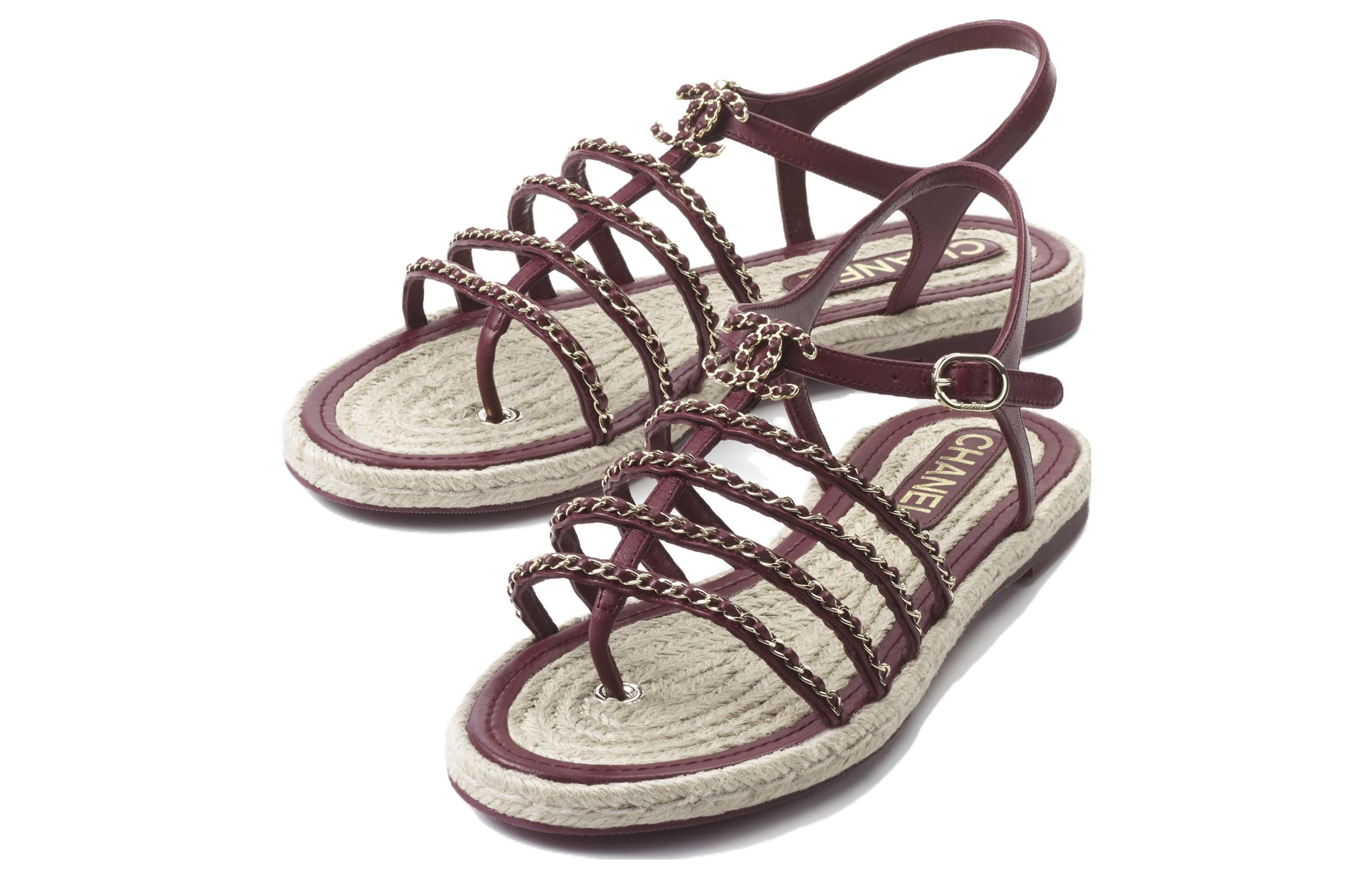 Lookbook (W) Sandal Slide Terbuka Kulit Chanel 'Burgundy' G45050-X01000-NR469