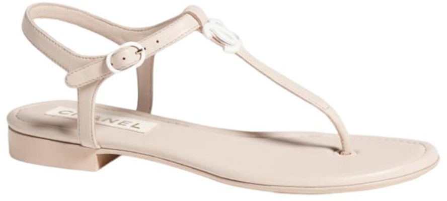 (Women) Chanel Leather Flat Sandal 'Ivory White' G40018-X01000-0T118 Order (Women) Chanel Leather Flat Sandal 'Ivory White' G40018-X01000-0T118