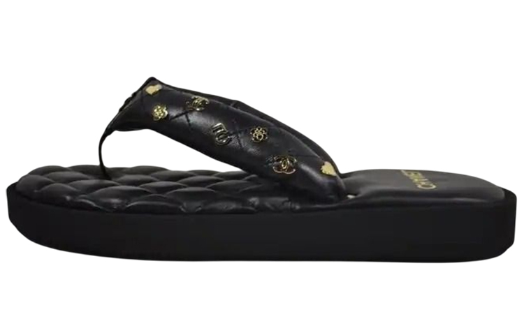 (Women) Chanel Leather Flat Slide 'Fashion Black' G39860-X01000-94305