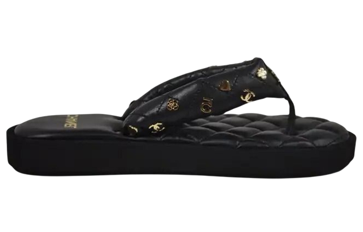 (W) Chanel Leather Flat Slide 'Fashion Black' 圖 2
