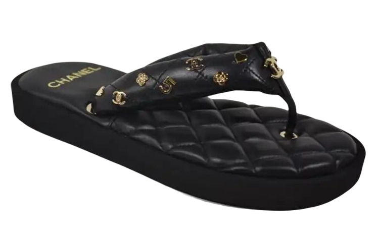 (W) Chanel Leather Flat Slide 'Fashion Black' 圖 3