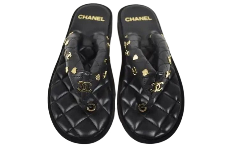 (W) Chanel Leather Flat Slide 'Fashion Black' 圖 5