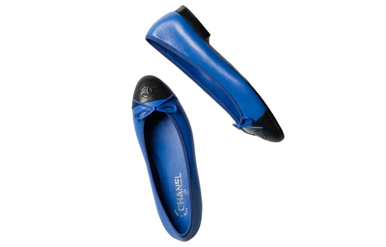 (W) Chanel Leather Flats 'Fashion Logo Blue' 圖 3