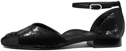 (Women) Chanel Leather Flats Black 'Fashion Mary Jane' G36048-Y53831-94305 (Women) Chanel Leather Flats Black 'Fashion Mary Jane' G36048-Y53831-94305